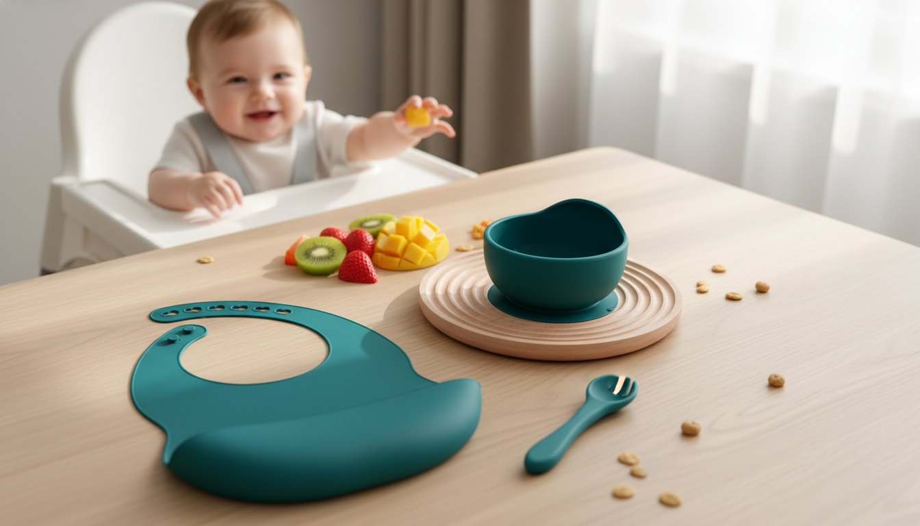 4-Piece BPA-Free Silicone Feeding Set for Baby & Toddler