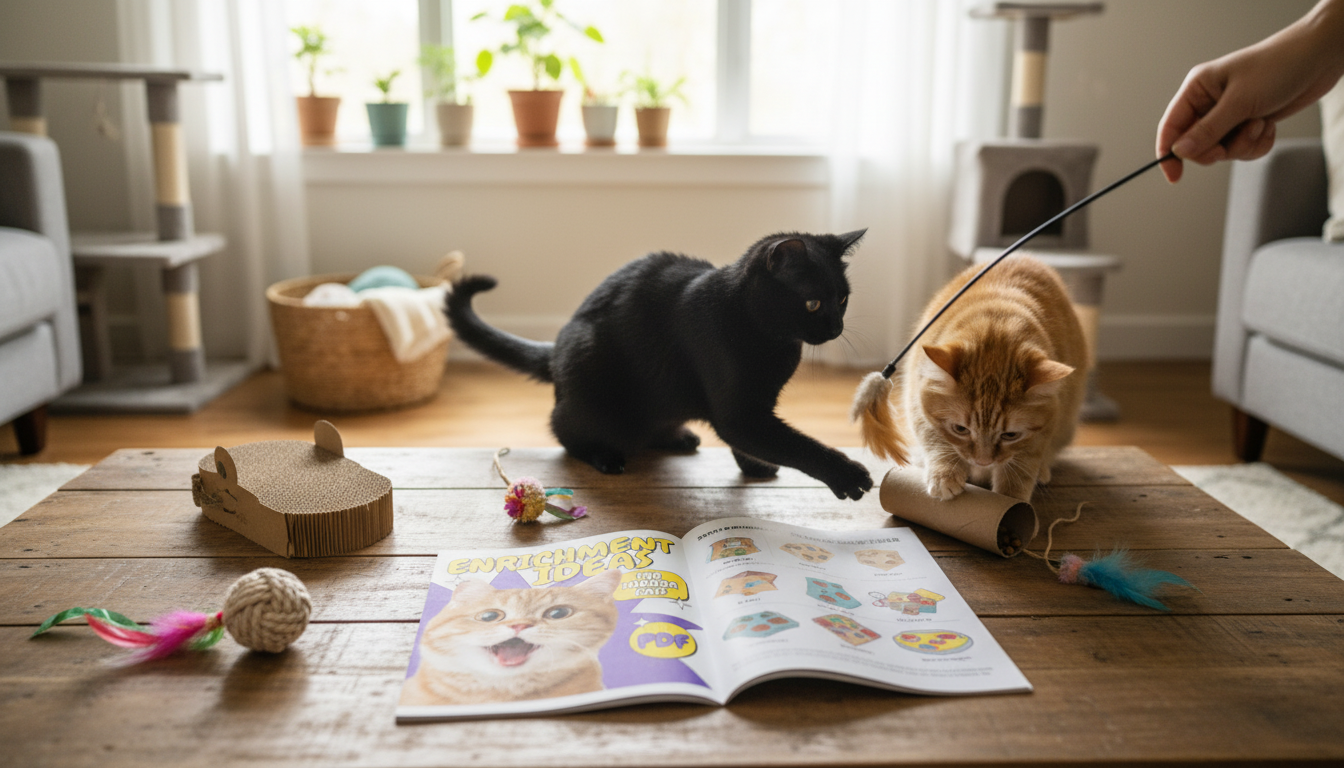Indoor Cat Enrichment: DIY Toys, Puzzles & Play Plan
